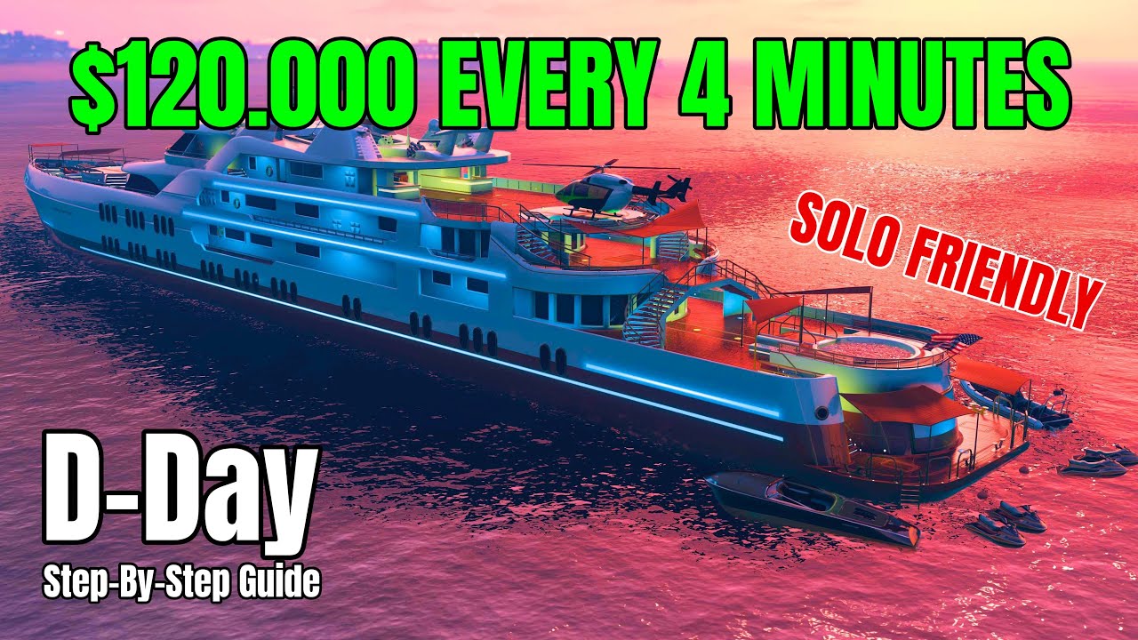 Easiest WAY to FARM 5X MONEY! D-Day Yacht Mission Guide (GTA Online)