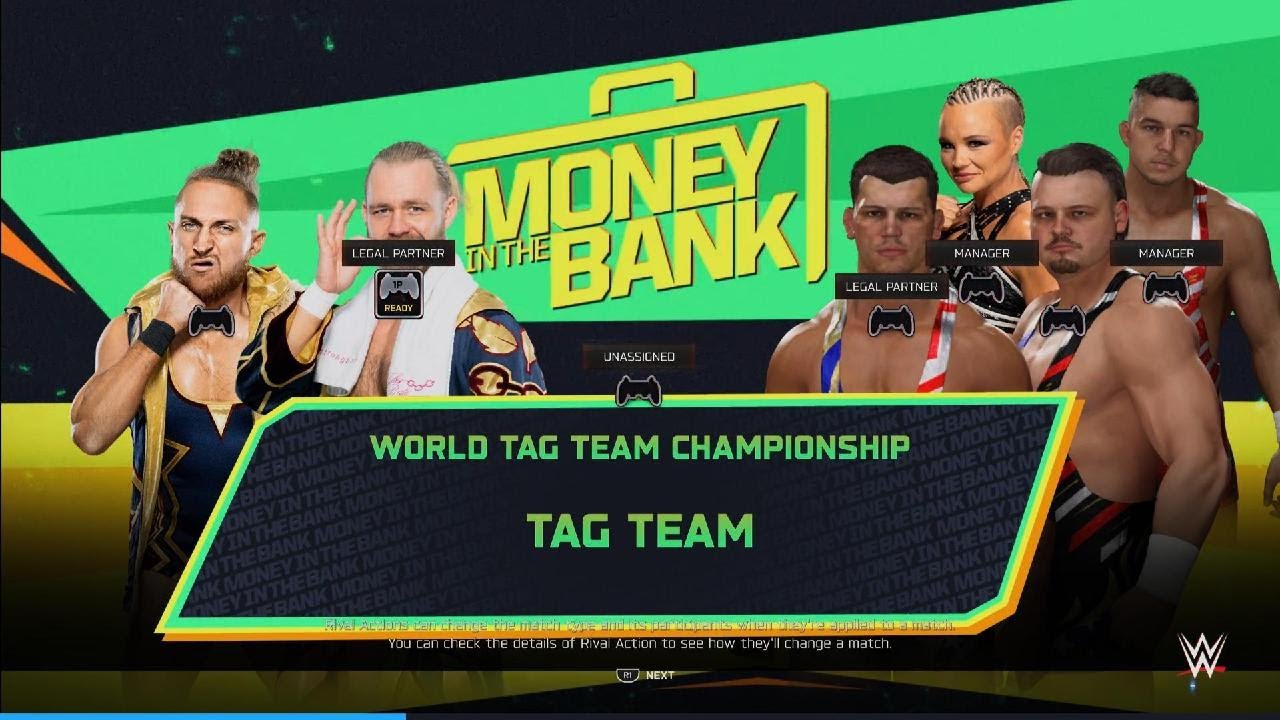 WWE 2K25 The Creed Brothers (C) Vs New Catch Republic for Tag Team Championship - Money In The Bank