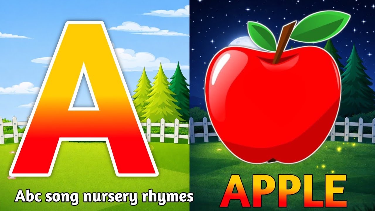 Phonics song with TWO Words - A For Apple - ABC Alphabet Songs with sound for children