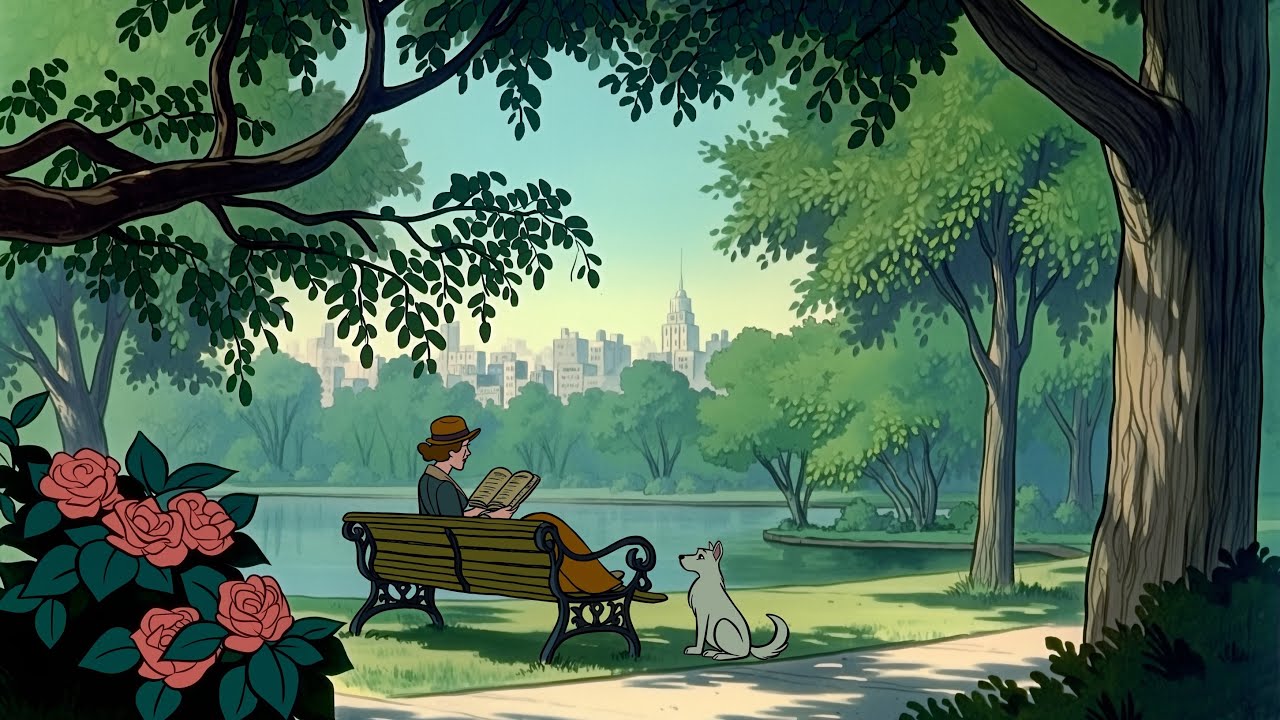 A Gentle Morning outside with You and a Book | soft calming music playing from another room 