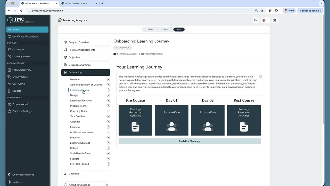 Guroo Academy | Tutorial &ndash; Program Onboarding