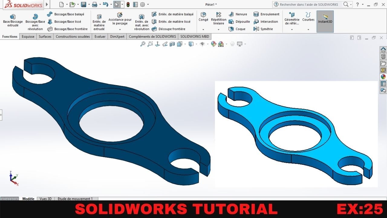 Solidworks 3D practice Drawing / exercise 25/ Simple Tutorial For Beginners