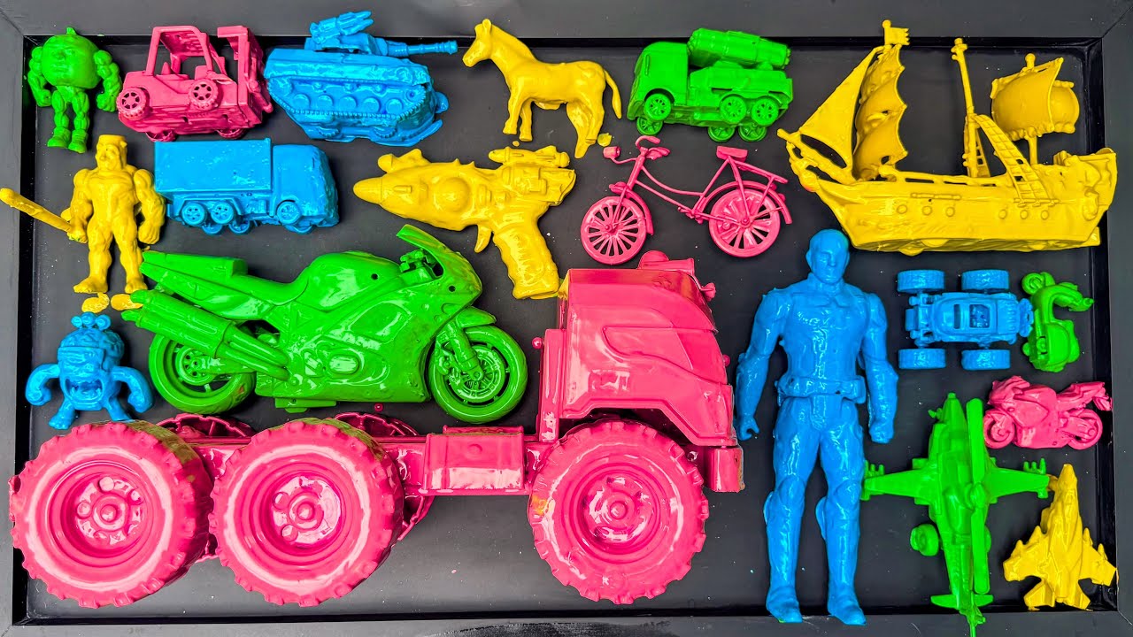 Membersihkan mobil mobilan, mobil monster,motor balap, pesawat tempur,kapal laut, & anomali