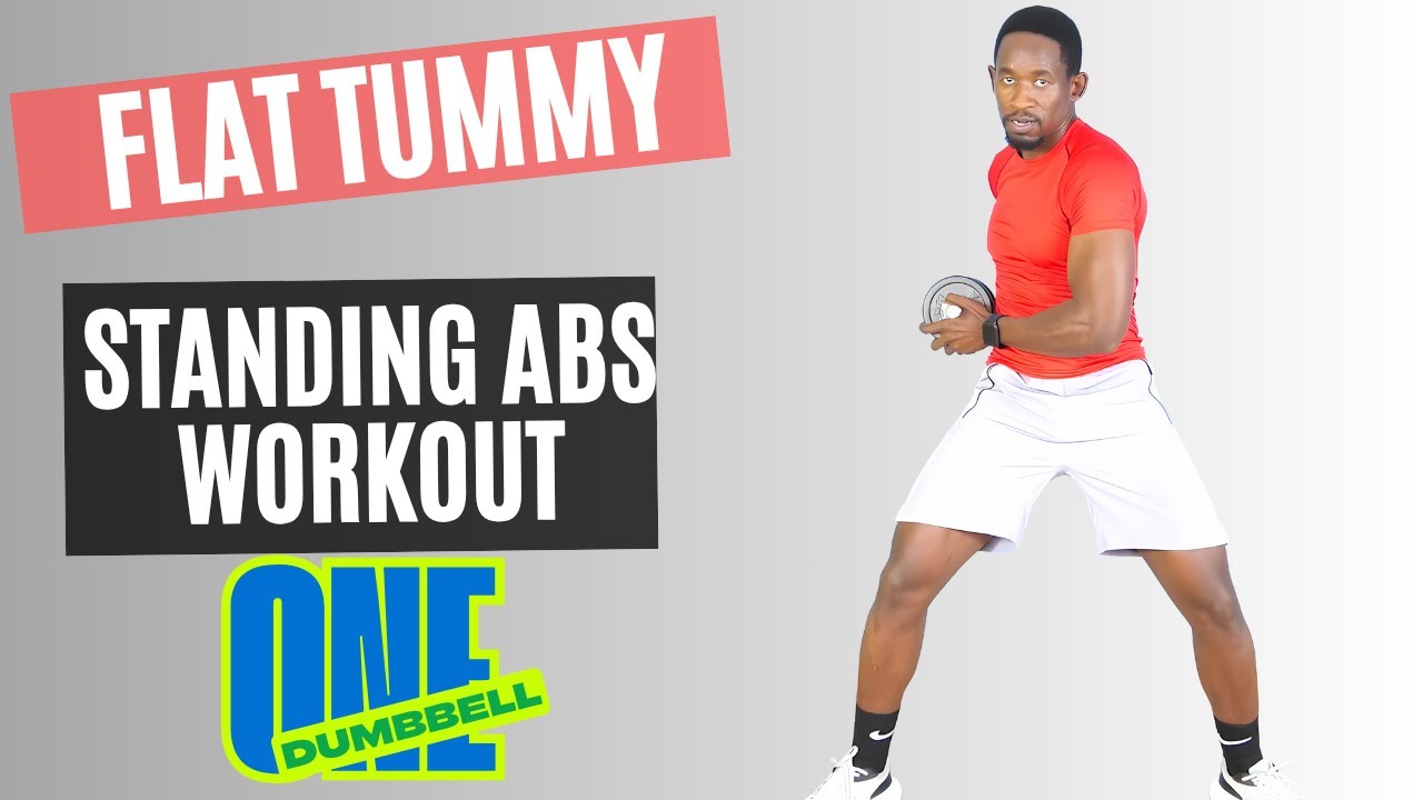 30-Minute FLAT TUMMY Standing Abs Workout - ONE DUMBBELL Only!