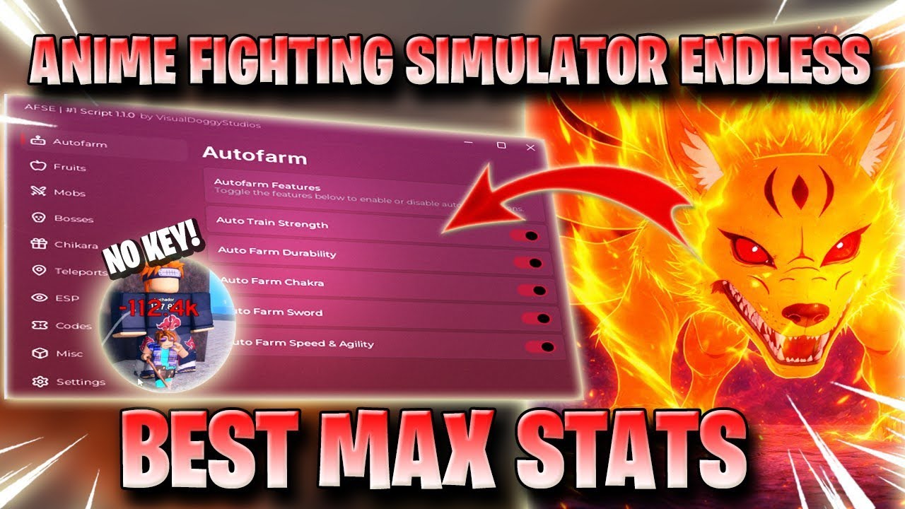ANIME FIGHTING SIMULATOR ENDLESS SCRIPT *NO KEY* INFINITE MAX STATS, FAST AUTO AREAS, FARM & MORE ✅🥇