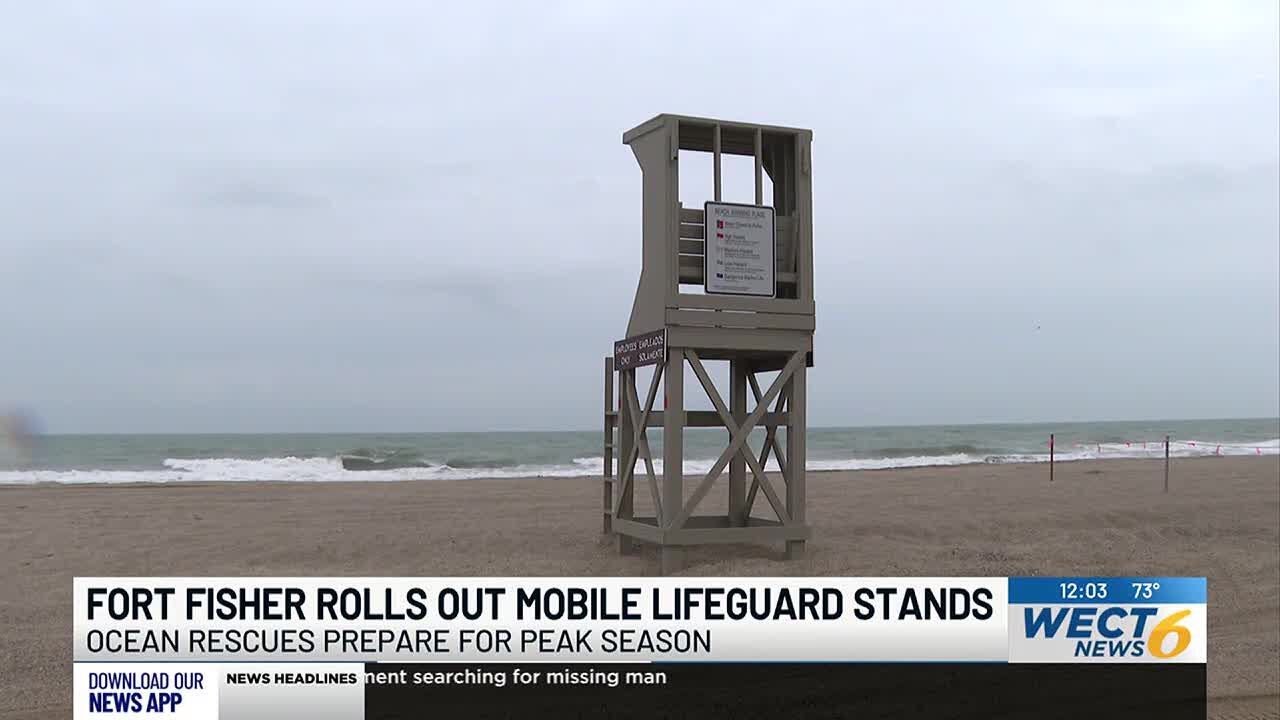 Lifeguard stands added to four-wheel drive beach at Fort Fisher for the first time