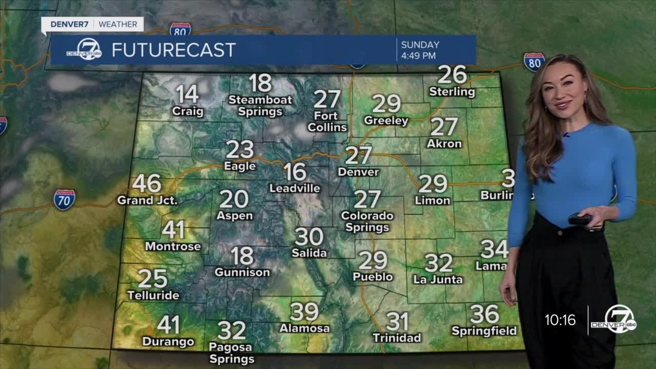 Gradually clearing skies and cold temps Sunday