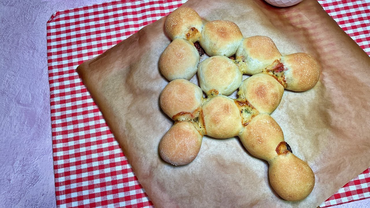 🎄Árbol de Navidad con masa de pizza casera🍕Relleno de queso y bacon fácil y vistoso