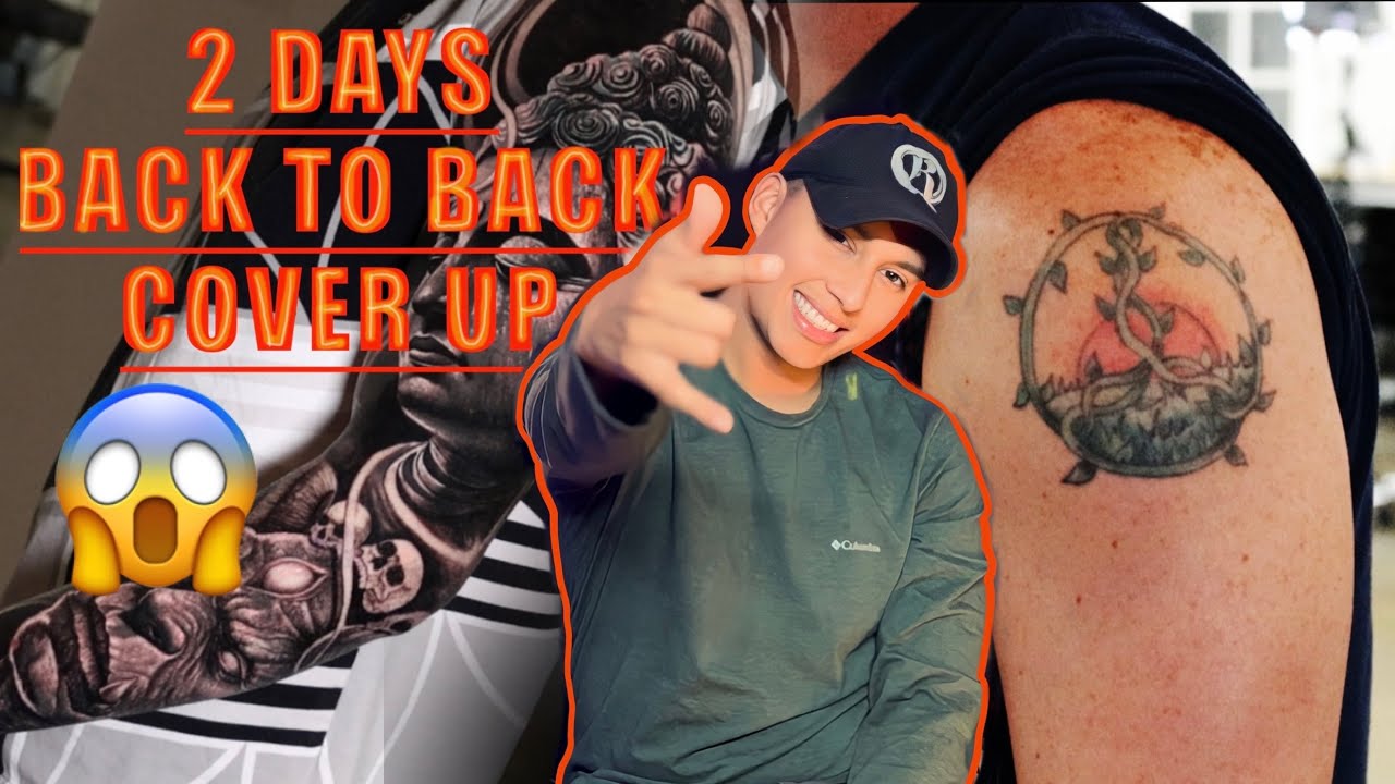 OUTER SLEEVE COVER UP 😱 INSANE PROJECT done by @mr.reyesink tattoo tutorial