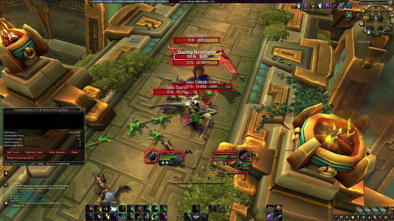 wow bfa atal'dazar skinning farm - monk easy route