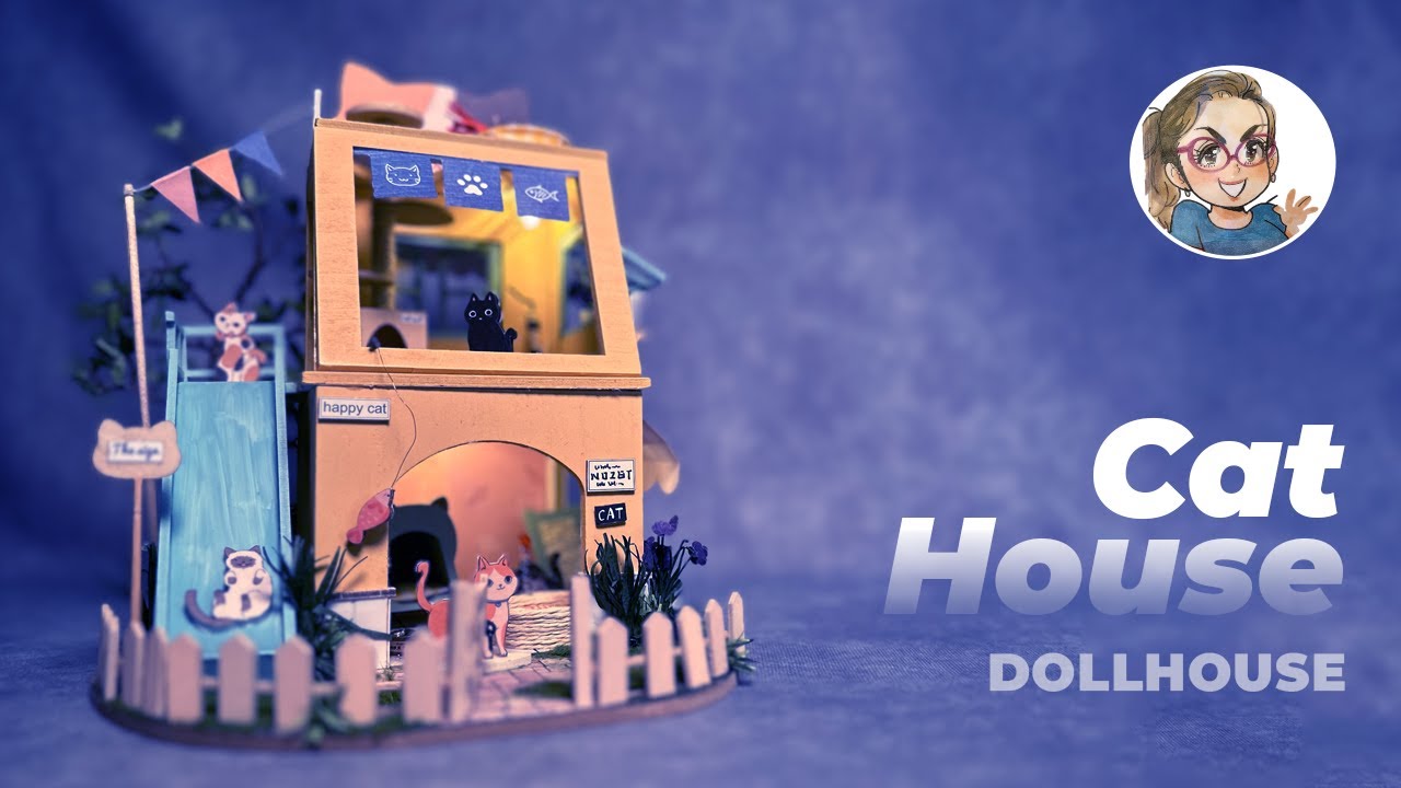 Purrfect Heaven | DIY Miniature Cat House Dollhouse Crafts | By Rolife