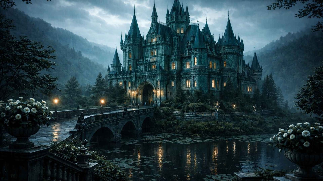 Rainy Night at the Victorian Castle 🌧️🏰 | Dark Atmospheric Rain Ambience for Sleep & Relaxation