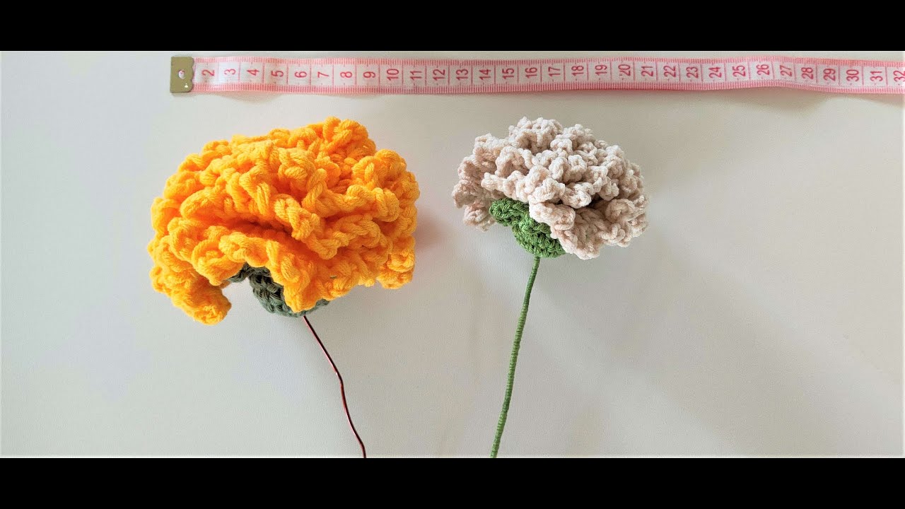 Goździk na szydełku, prosty, uroczy, wiosenny - Crochet Flower, so cute