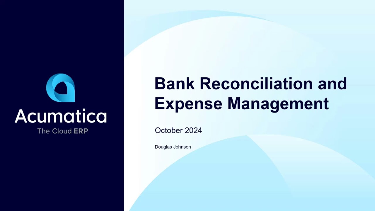 Acumatica Bank Reconciliation and Credit Card receipts