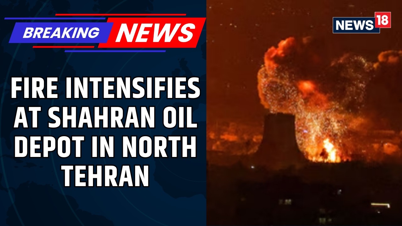Israel Strikes Tehran Oil Depots; Massive Fire Turns Iran's Skyline Orange | Shahran Oil Depot