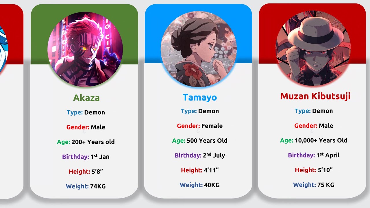 💕Demon Slayer Characters Biography  - Age, Height, Weight, Birthday