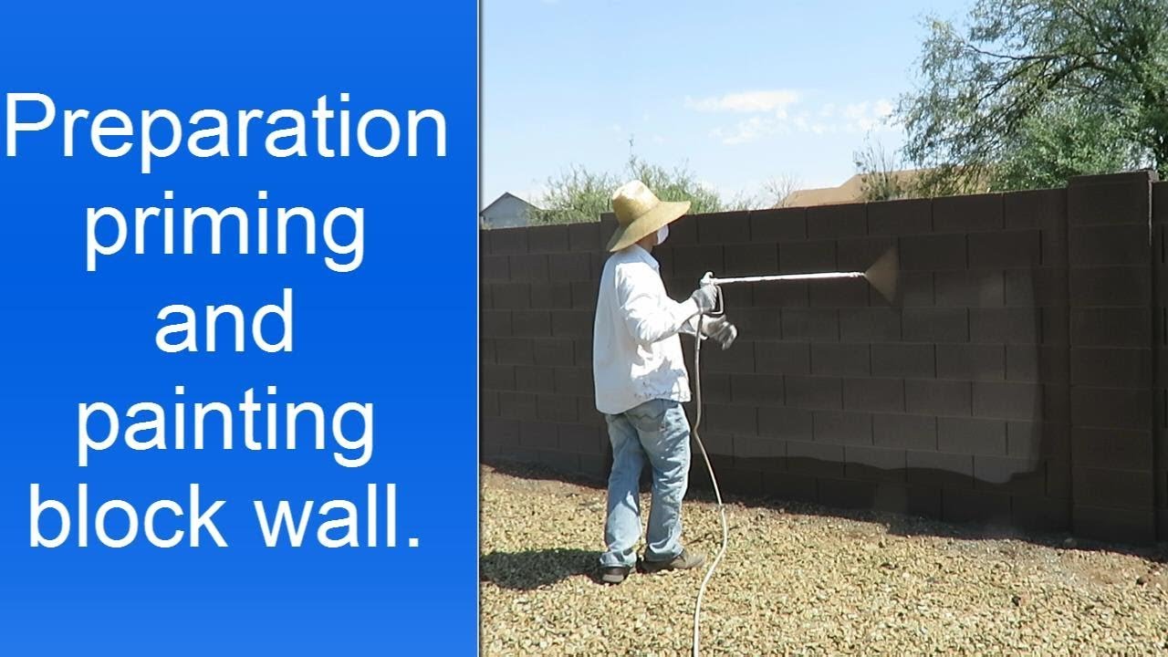 Painting a cinder block wall in Phoenix AZ.