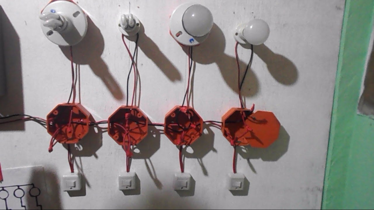 4 bulbs controlled by individual switch (tagalog)
