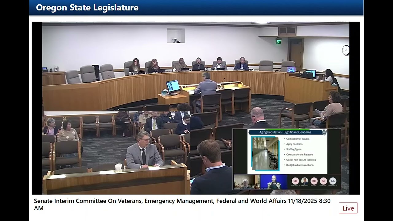 2025 Senate Interim Committee - Geriatric Care of AICs