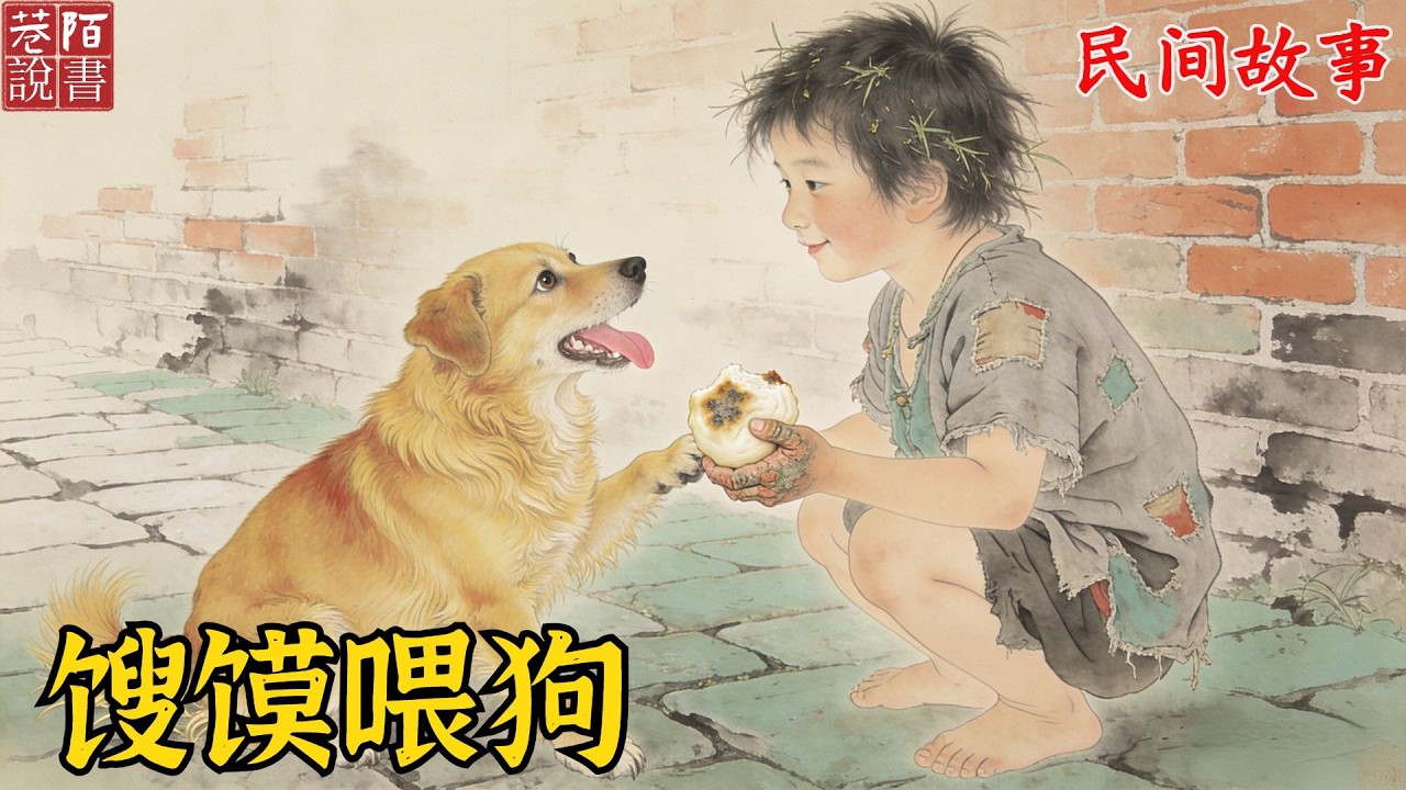 小乞丐拿餿饅頭救流浪的大黃狗，反被酒樓夥計打出門，三日後城中首富跪滿破廟：「求小少爺歸家！」【巷陌說書人】#奇聞#故事#民間故事#故事頻道#睡前故事