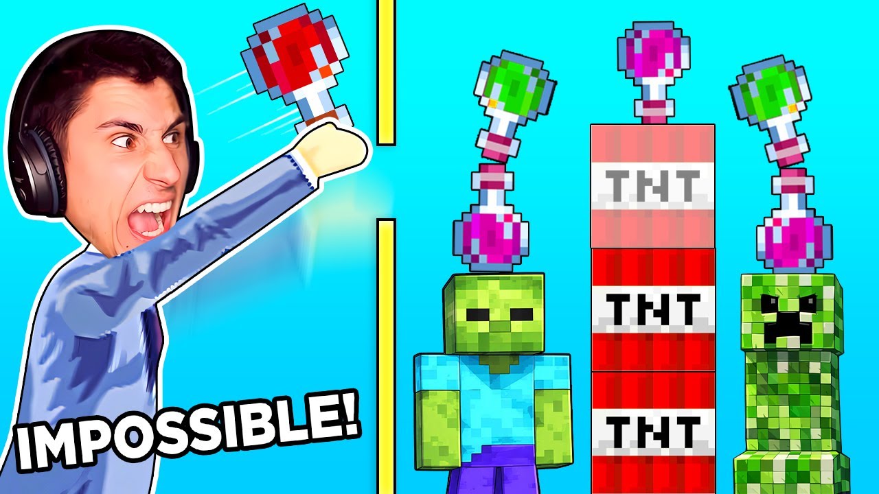 I Beat The IMPOSSIBLE Minecraft Bottle Flip! | Happy Wheels