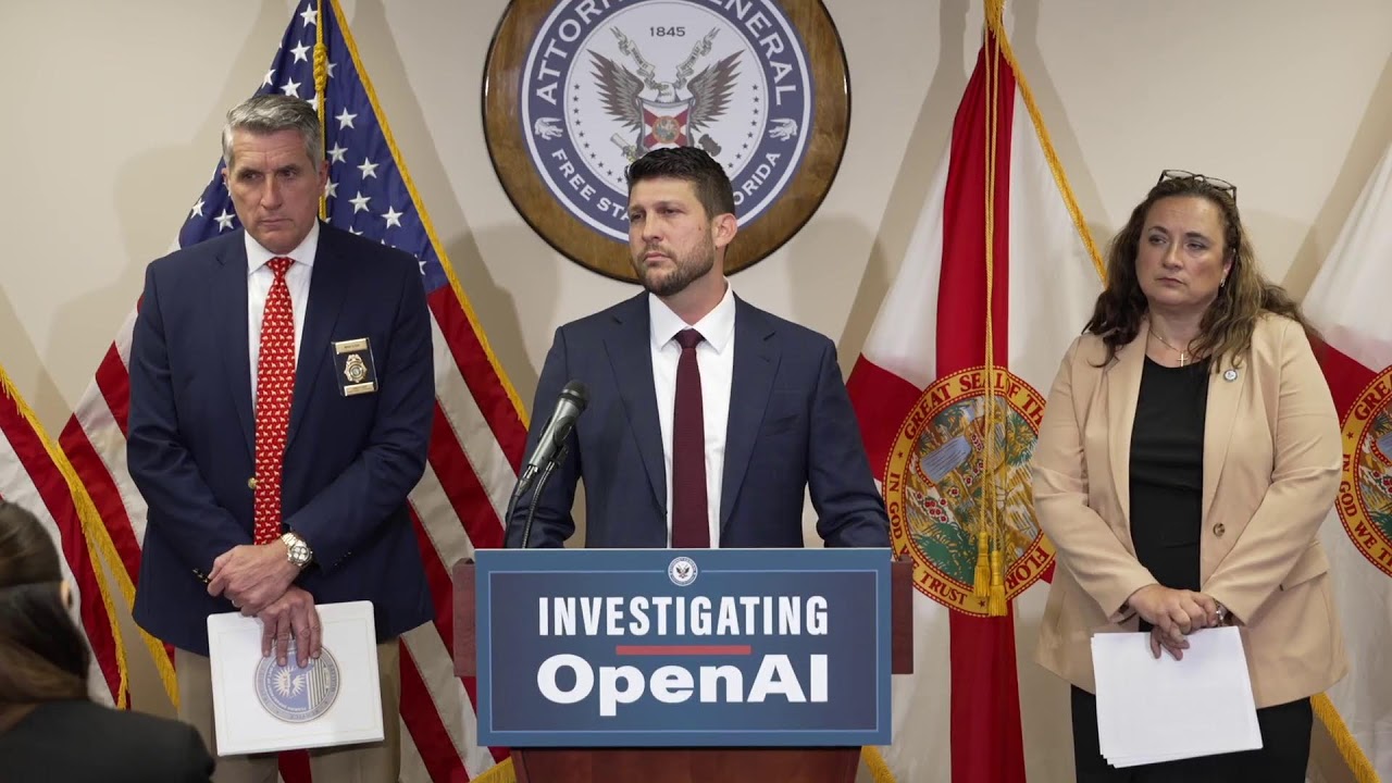 AG James Uthmeier joins FDLE Commissioner Mark Glass to announce Criminal Investigation into OpenAI