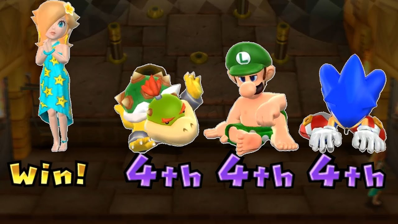 Step it Up - Can Rosalina win this game vs Bowser Jr  vs Luigi vs Sonic | Mario Party 9