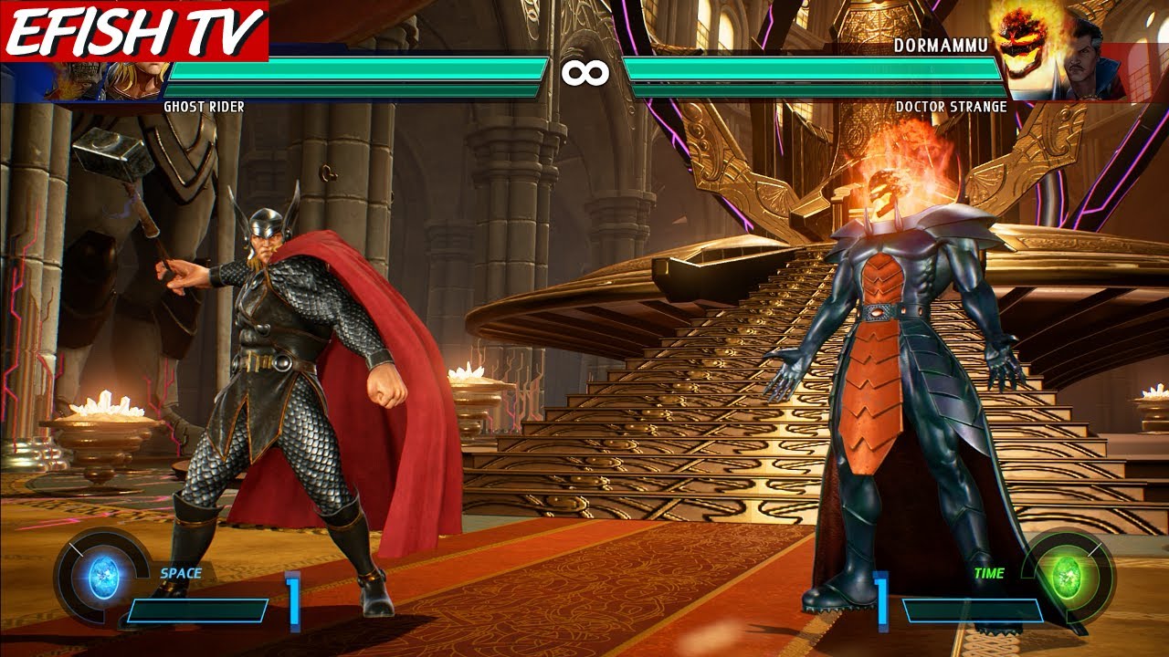 Thor & Ghost Rider vs Dormammu & Doctor Strange (Hardest AI) - Marvel vs Capcom: Infinite