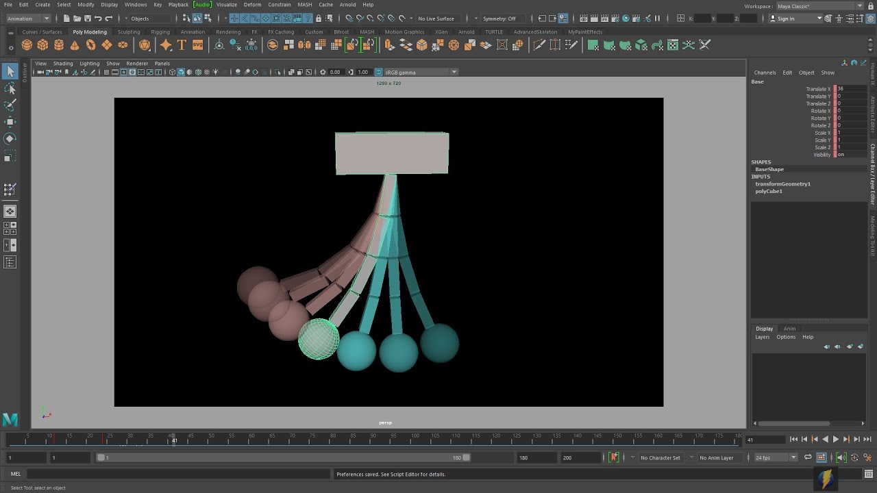 Maya Animation- Animating a Pendulum