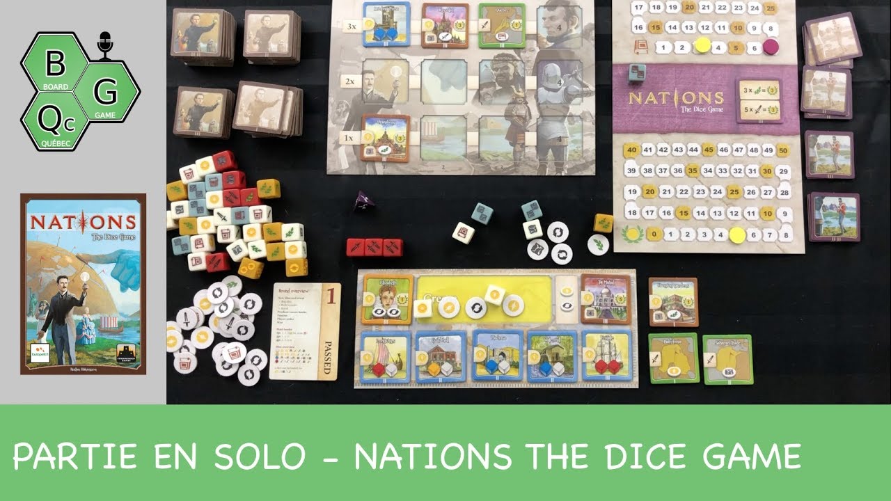 Partie en solo - Nations: The Dice Game