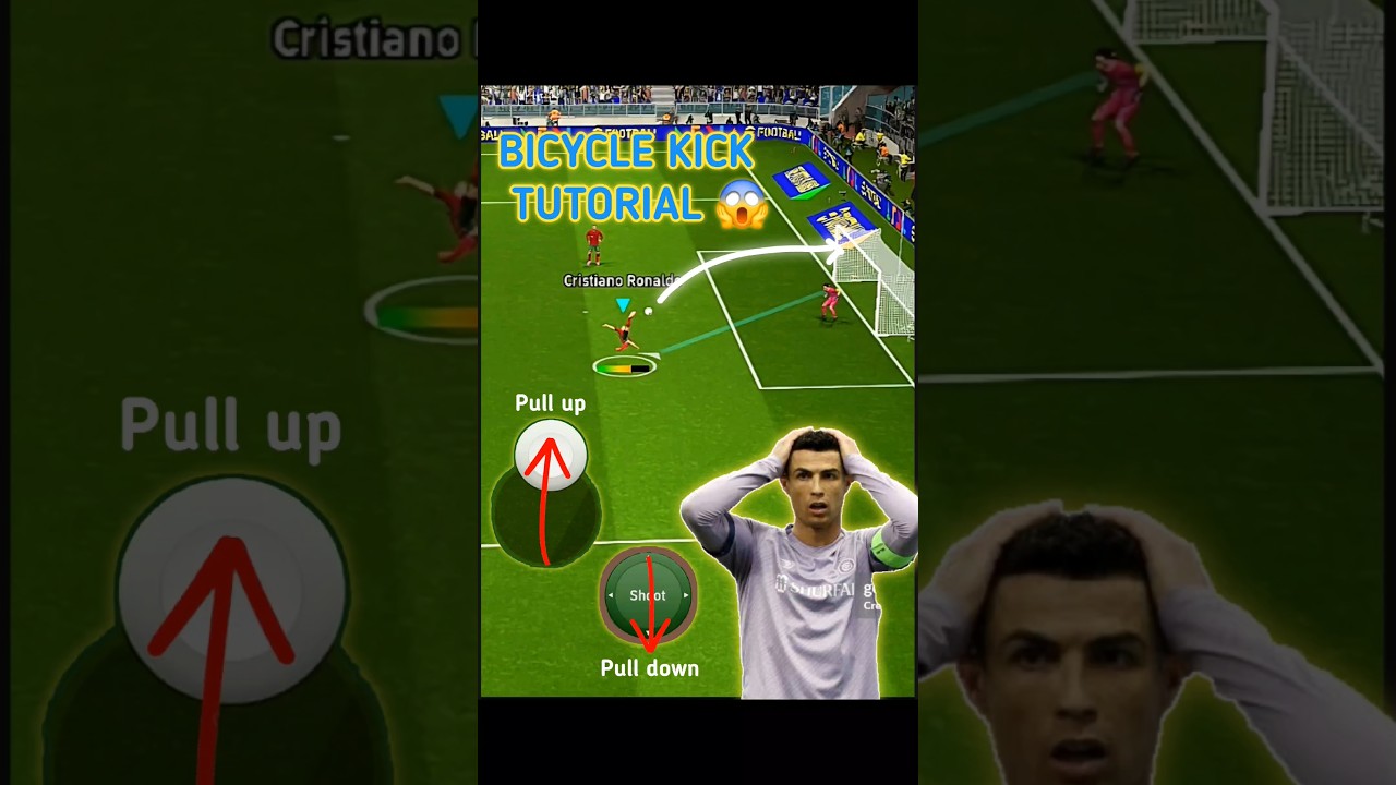 Bicycle kick tutorial eFootball 2025 mobile👀 #efootball2025 #pesmobile2025 #bicyclekick #pes