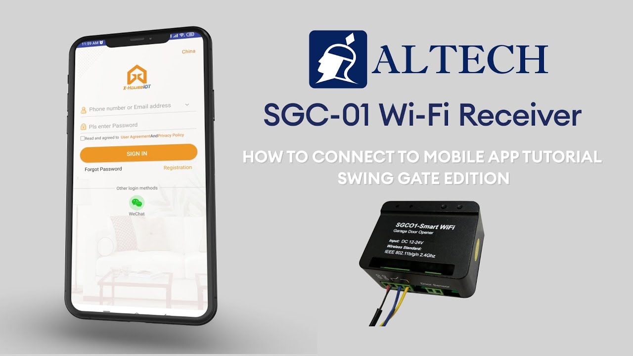 SGC-01 Wi-Fi Receiver connection to Mobile Application Tutorial - Swing Gate Edition | Altech