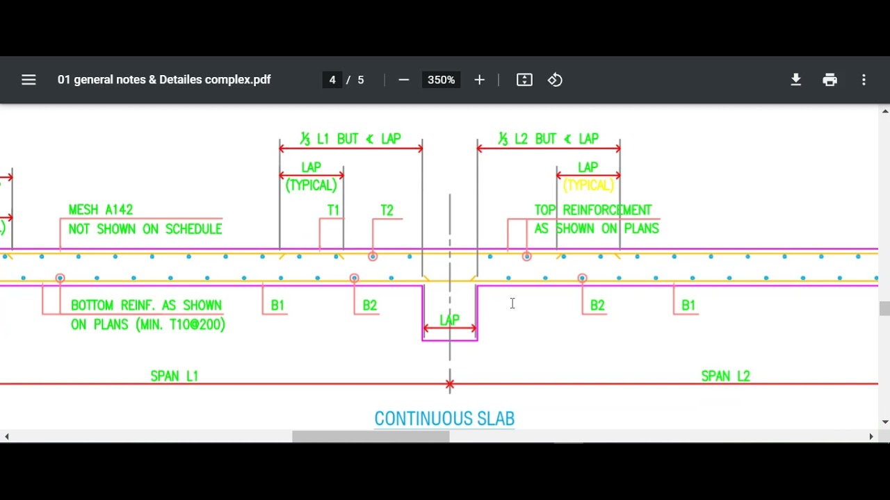 قراءة المعلومات الانشائية والمعمارية العامة للمشروع STR & ARCH general notes