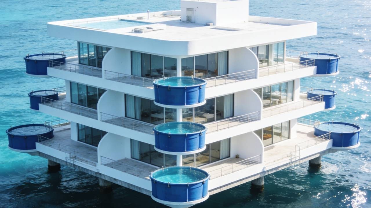 A genius man built a modern villa in the middle of the sea entirely by hand, spending only $800.