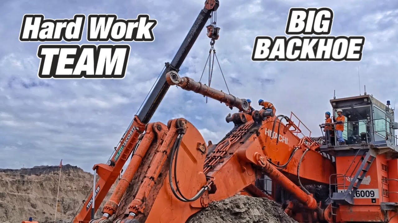 HARD WORK TEAM 😱 & BIG BACKHOE // EXCAVATOR RAKSASA INI TIDAK BERDAYA TANGANNYA TERKILIR