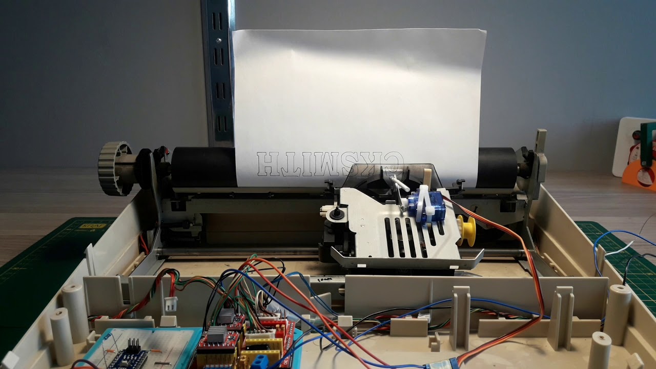 CNC plotter test on typewriter mechanism / Daktilo mekanizması üzerine CNC çizim