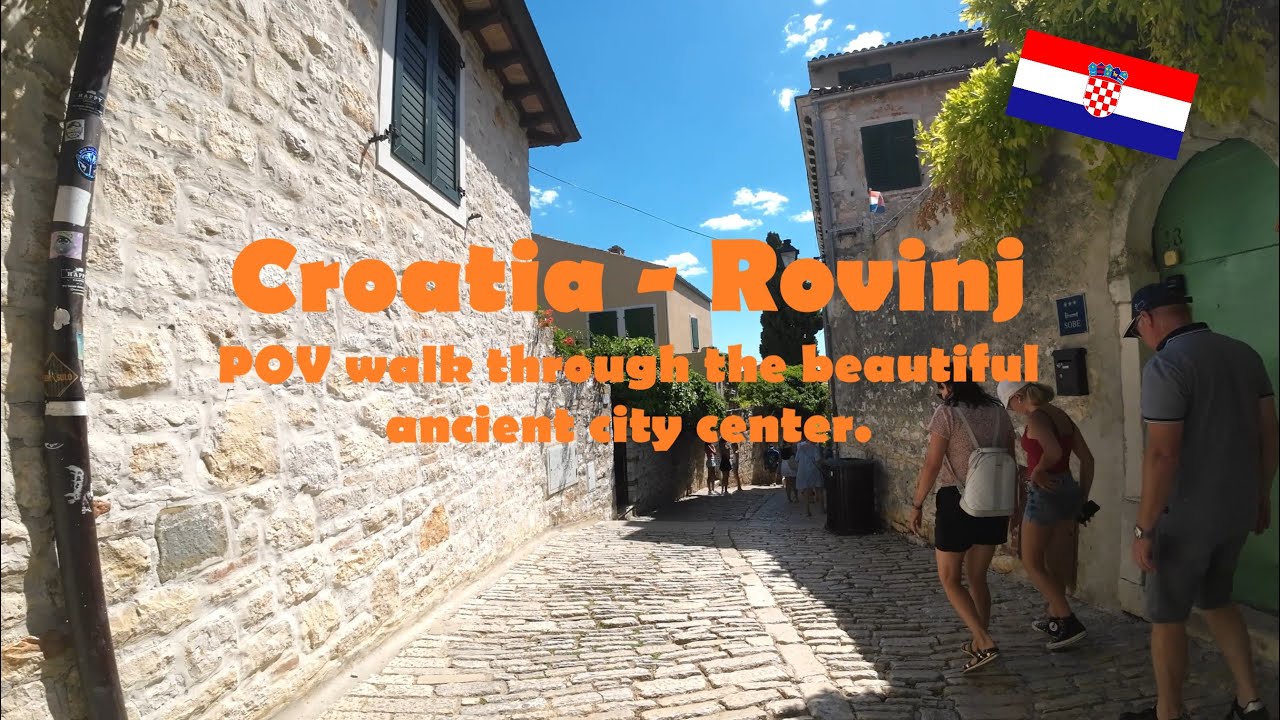 Walking Tour through beautiful Rovinj in Croatia, Istria - POV