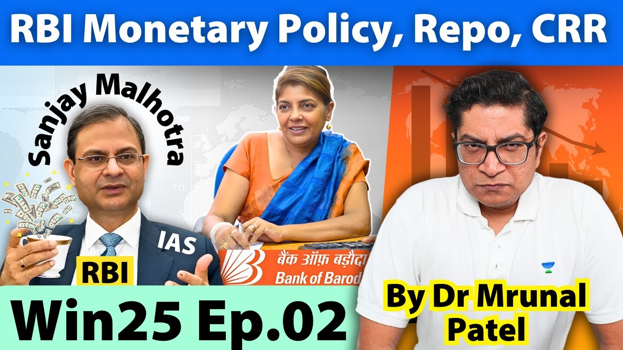 [#Ep2] Mrunal&rsquo;s Economy Win25 Series: RBI Monetary Policy, Repo Rate, CRR for UPSC #upscprelims2025