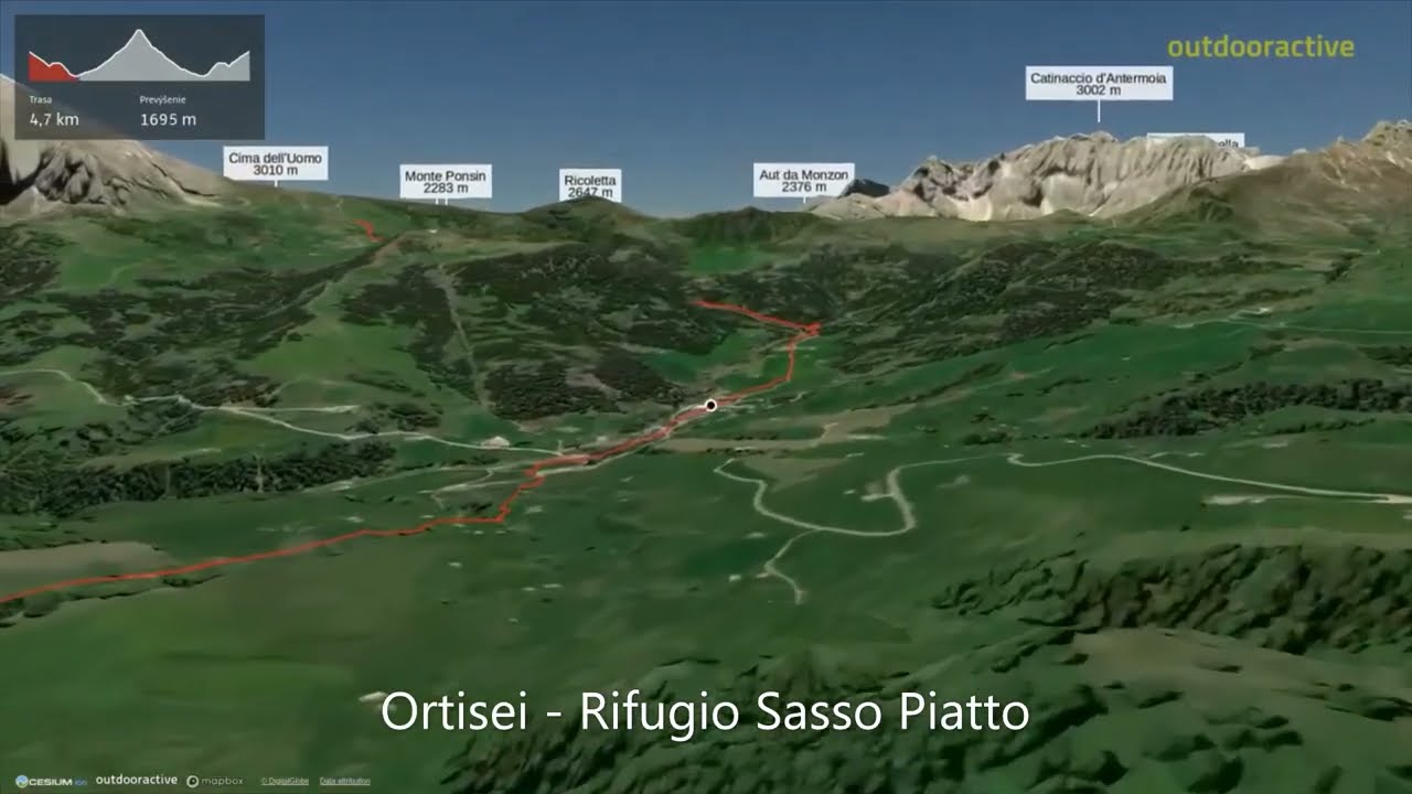 Ortisei - Rifugio Sasso Piatto ∆ hiking trails ∆ 3d-trail.com/italy/