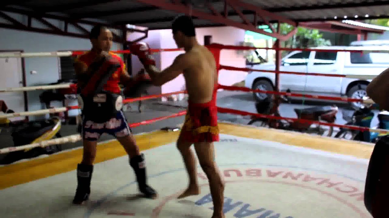 Thepnimit Sitmonchai on Pads with Kru Nga
