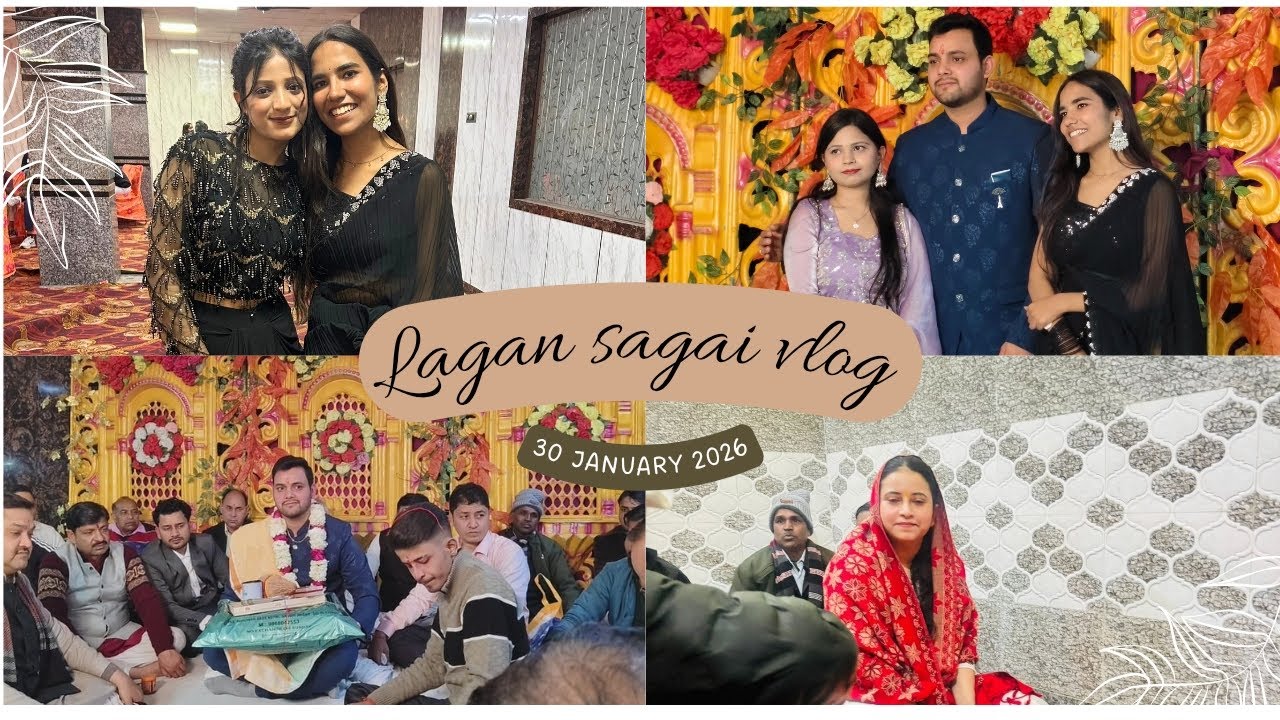 Lagan sagai vlog🥳🫂 #volg#youtube#weddingvlogs#wedding #couisn #bheankishaddi 