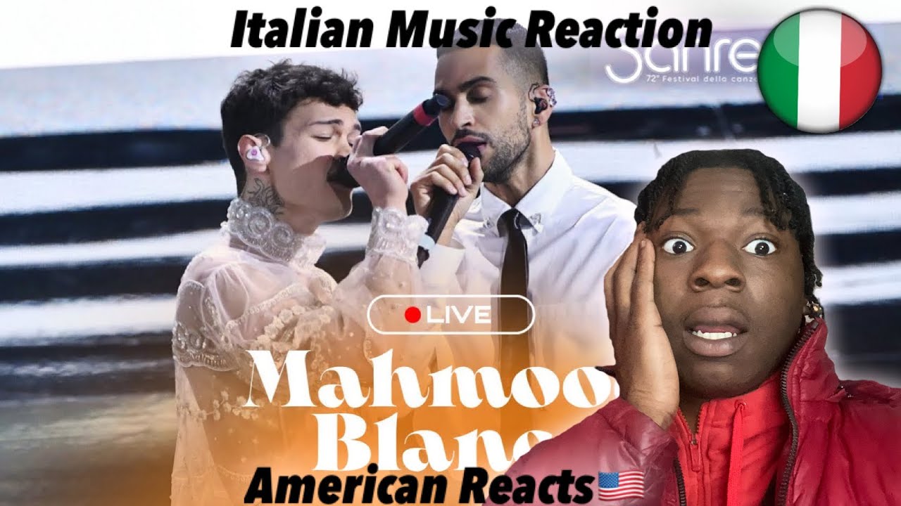 American First Italian Music React! Mahmood & BLANCO - Brividi - Italy 🇮🇹 - National Final Perform