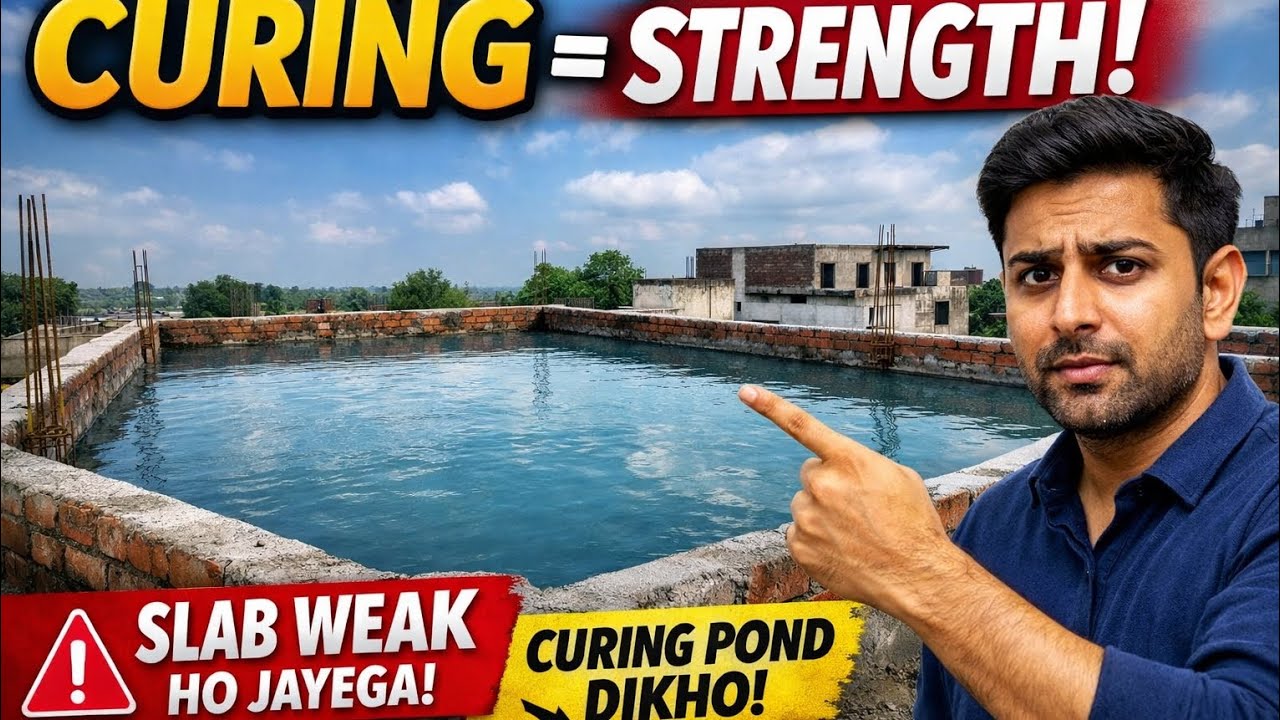 Curing Nahi Ki Toh Slab Fail! | Roof Par Curing Pond Ka Asli Fayda #Curing #roof 