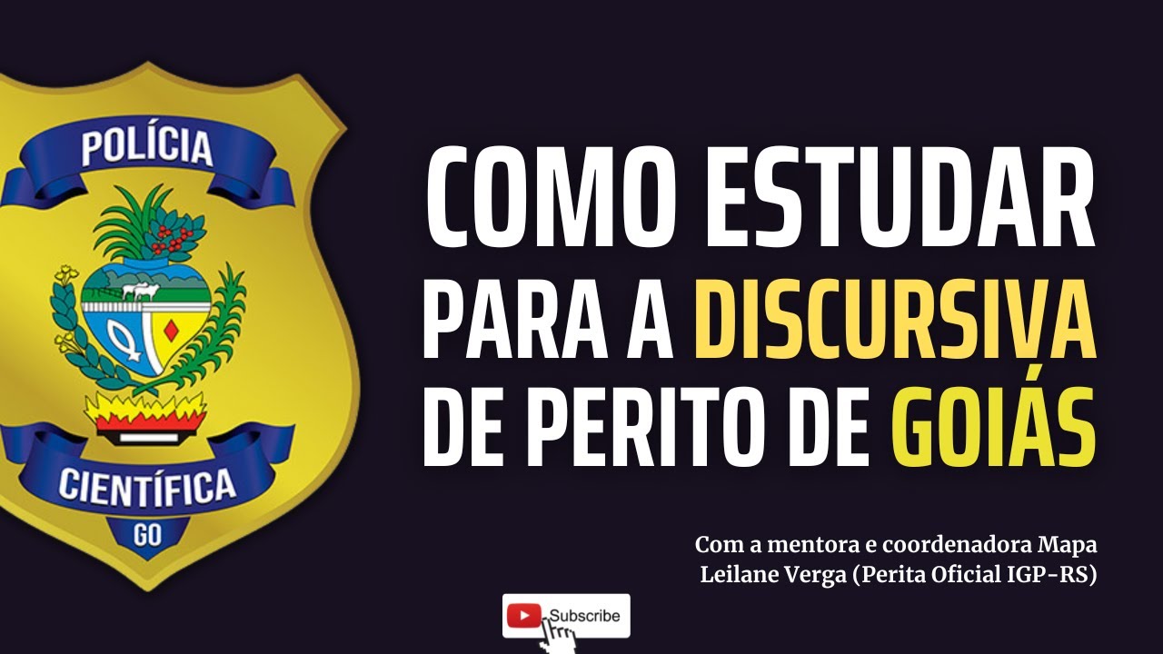 Perito Criminal de Goi&aacute;s - PROVA DISCURSIVA - Dicas de estudo