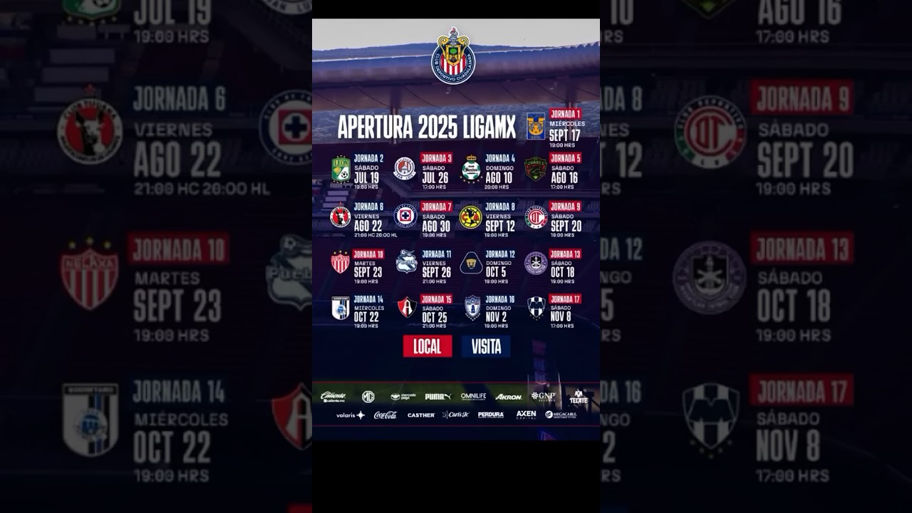 calendario de chivas en la Liga MX     #parati #chivas