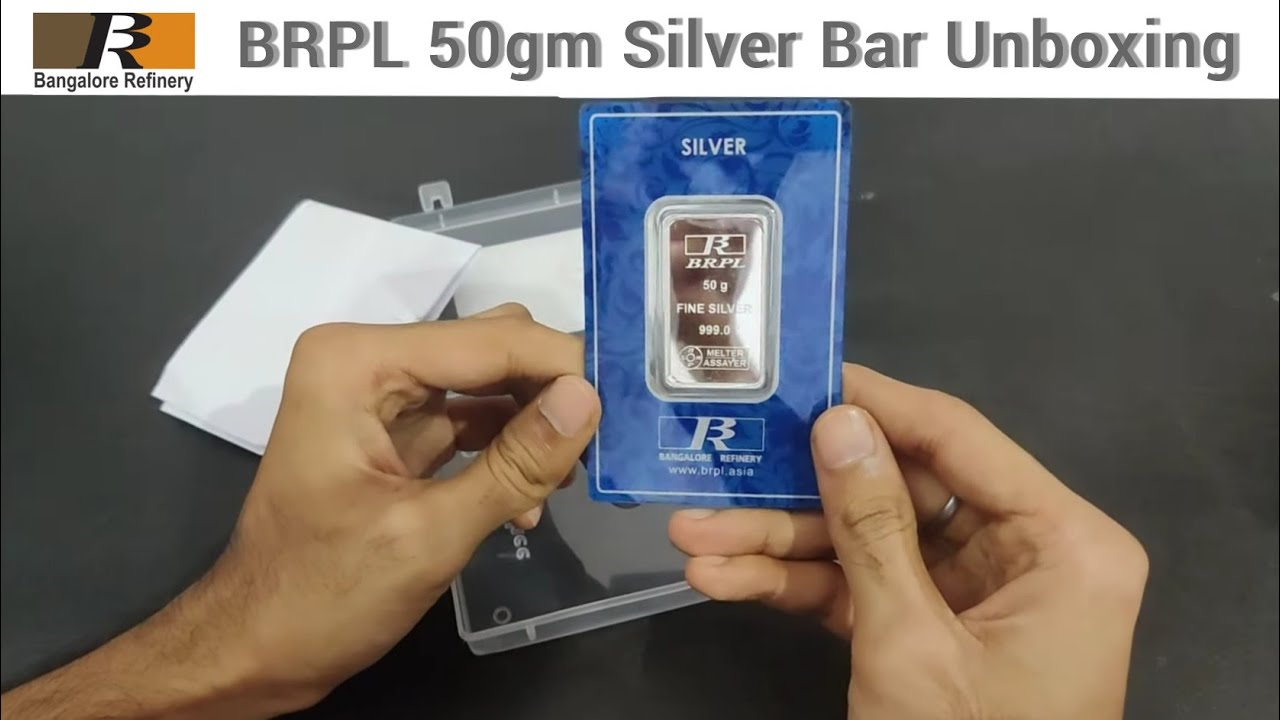 BRPL 50gm Silver bar (999.0 purity) Unboxing || Bangalore Refinery || Gold & Silver Bullionaire