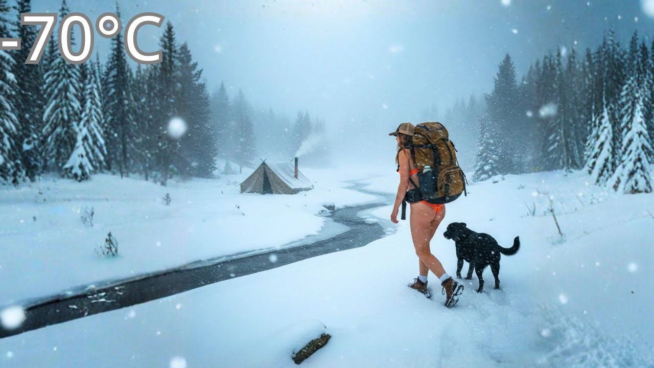 Girl Solo Camping ❄️ 72 Hours In A Snowstorm Survival | Relaxing Camping