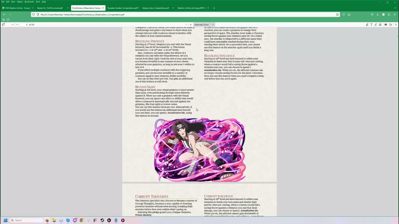 Naruto 5e: Making Your Character on the G-Sheet Complete Walkthrough