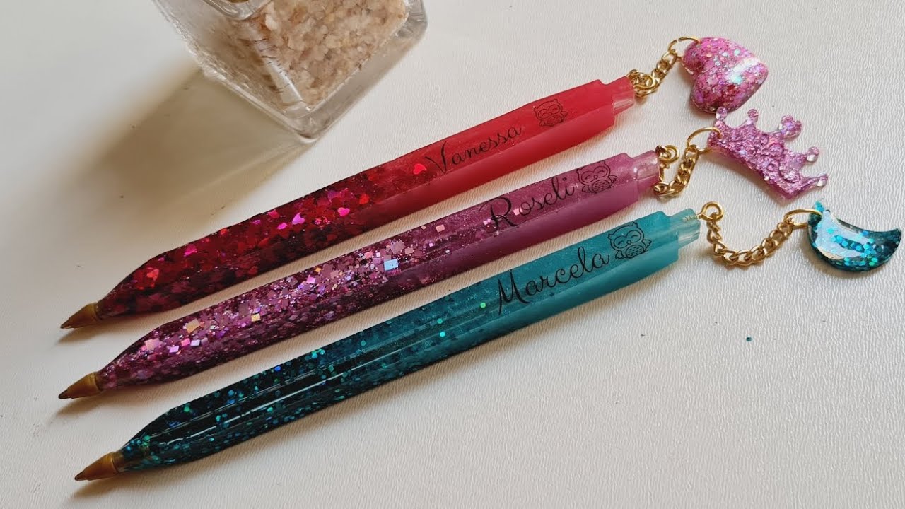 Tutorial de como fazer caneta de RESINA EPOXI com troca de carga