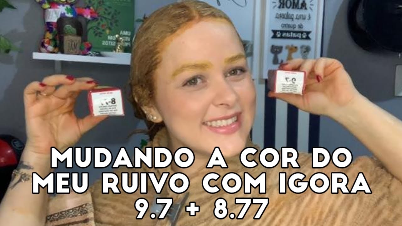 MUDEI A COR DO MEU RUIVO COM IGORA 9.7 + 8.77 🦊 (amei a cor do que ficou ❤️)